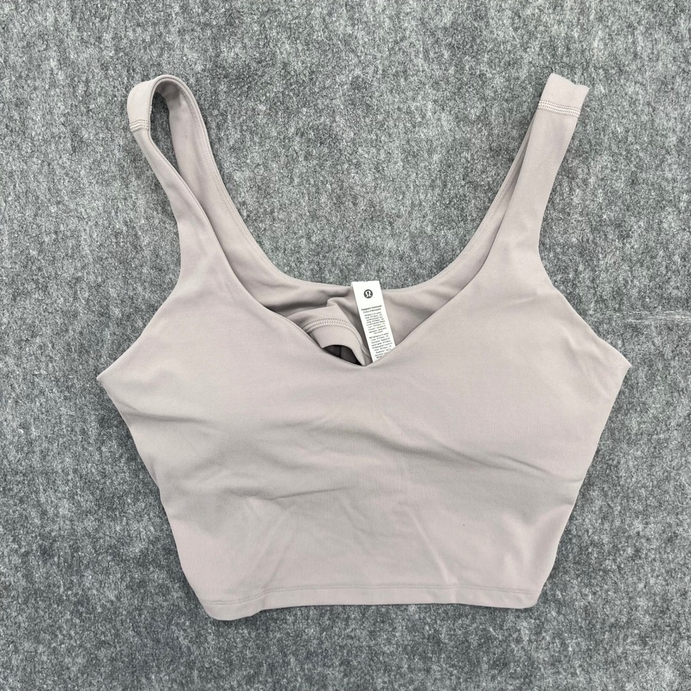 Lululemon Align Tank Top Womens 12 Mauve Taupe Yoga Crop Bra Excellent Condition